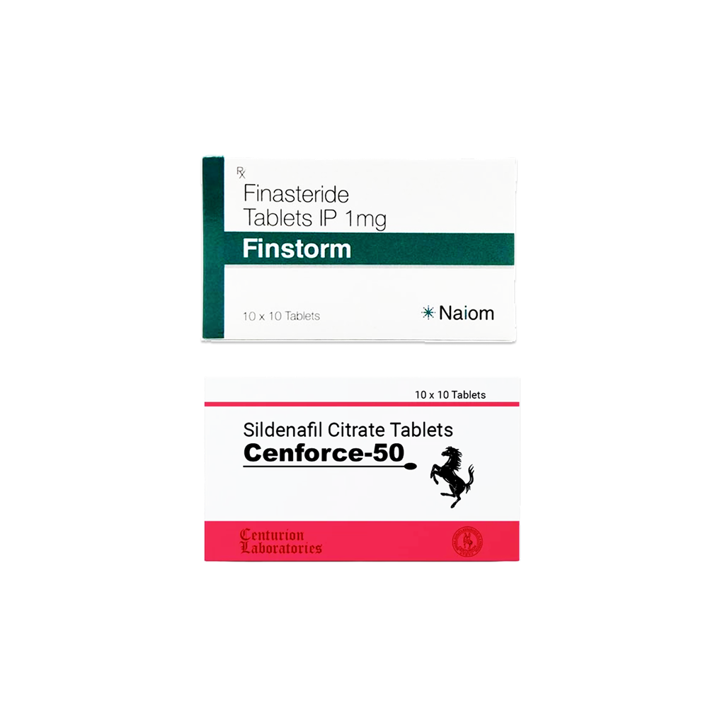 핀스톰 + 센포스 50 ( 피나스테리드 Finasteride 1mg ) + ( 구연산 실데나필 Sildenafil Citrate 50mg )
